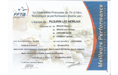 MEILLEURE PERFORMANCE FRANCAISE